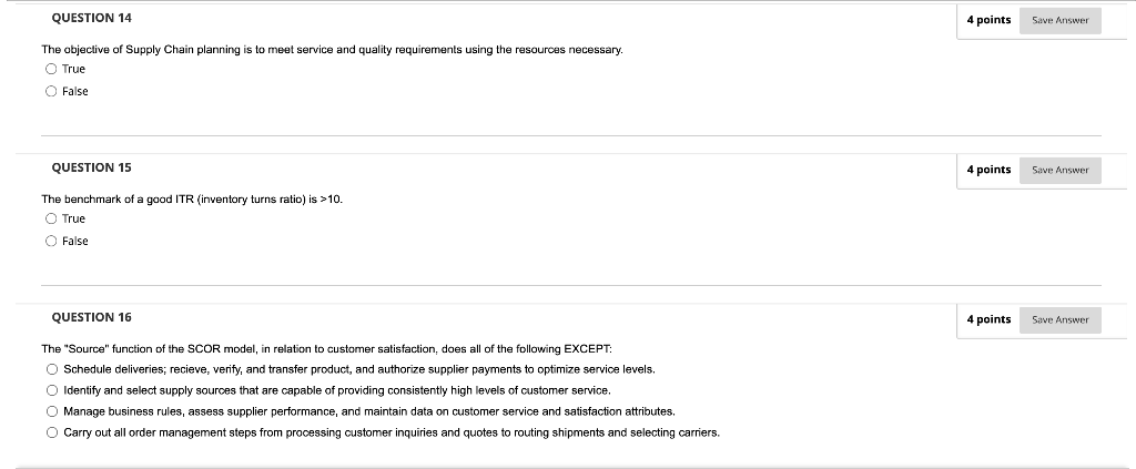 Quality QUESTION 12 Outsourcing can be utilized for: Products Services Transportation All
