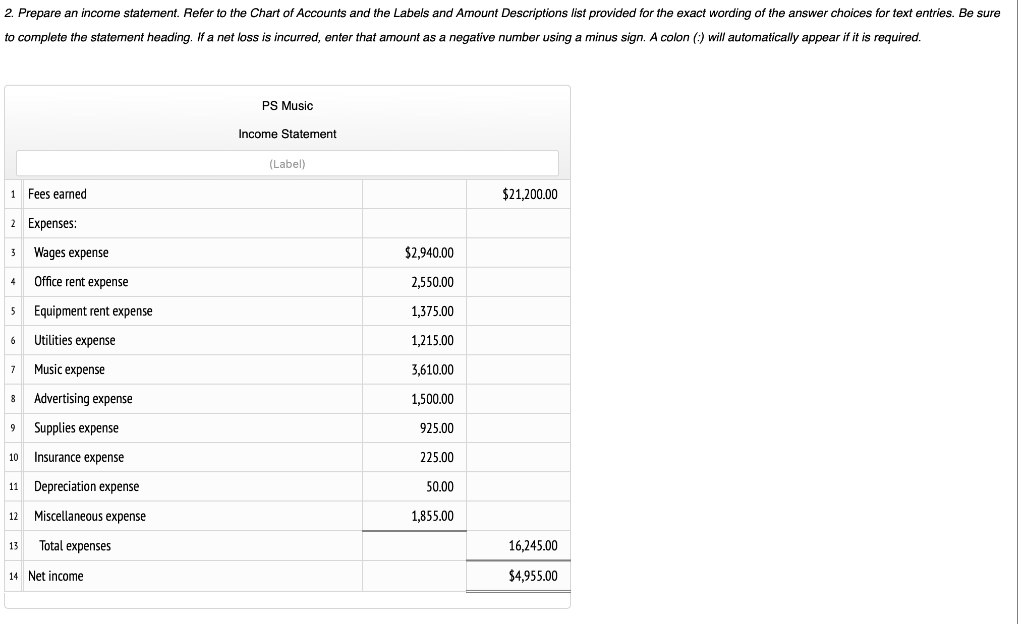 adjusted trial balance was prepared: PS Music ADJUSTED TRIAL BALANCE July 31,