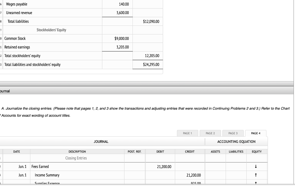 Office Equipment 50.00 8,350.00 7 Accounts Payable 8 Wages Payable 140.00 9