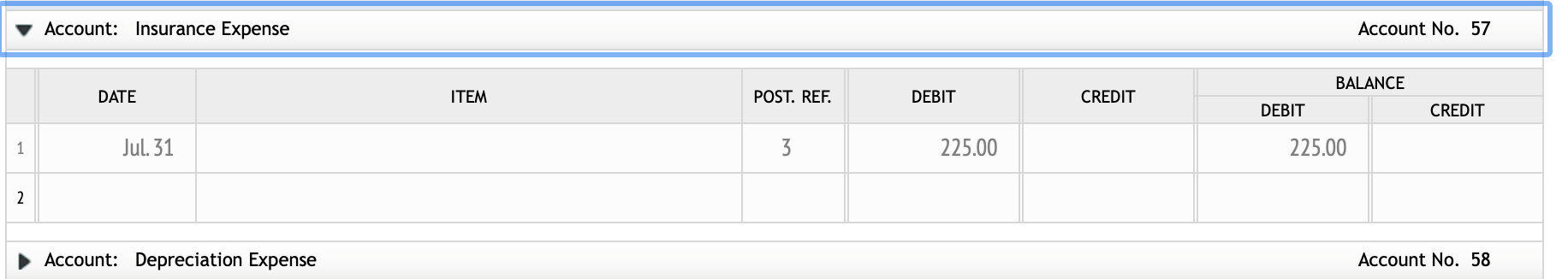 either of the Balance columns opposite the closing entry. No entry is