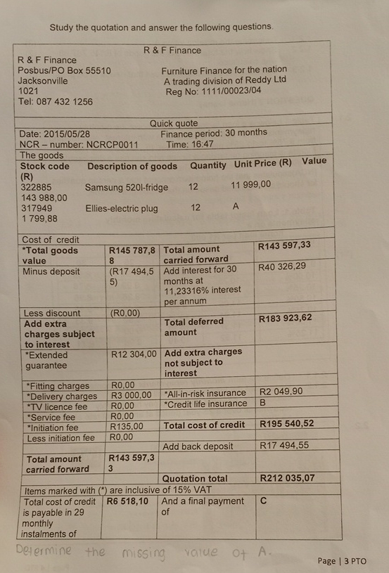  Study the quotation and answer the following questions. \table[[\table[[R & F
