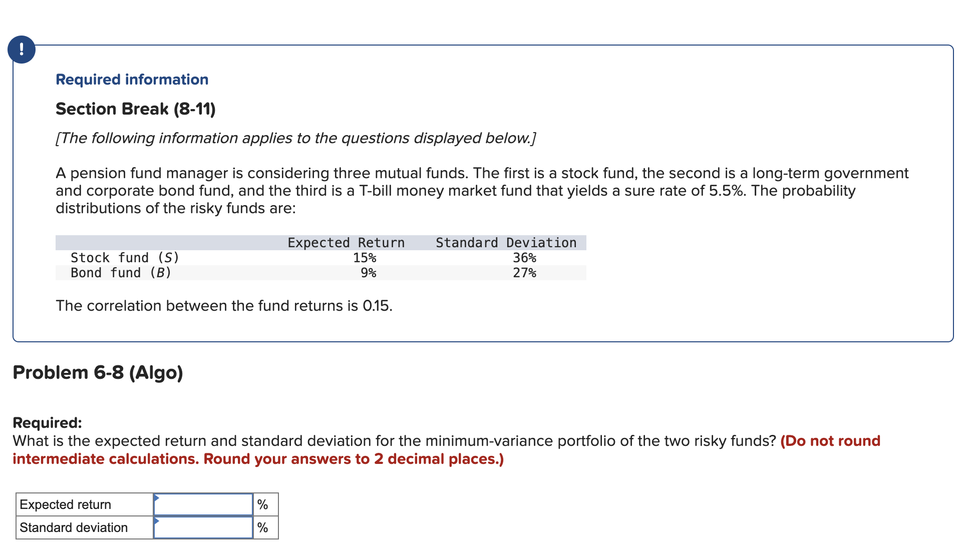  Required information Section Break (8-11) [The following information applies to the