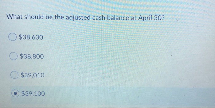bank reconciliation for the month of April, Delano, Inc. has available the