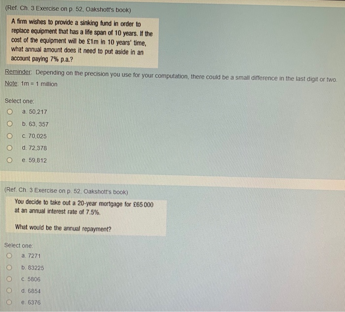  (Ref. Ch. 3 Exercise on p. 52, Oakshott's book) A firm