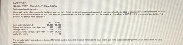  CNSE STUDY ANNUAL WORTH ANALYSTS - THEN AND NOW Background and