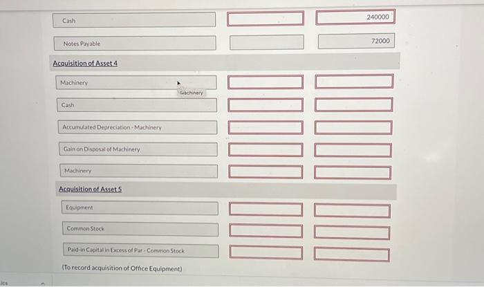 2: These assets were purchased as a lump sum for $240,000 cash.