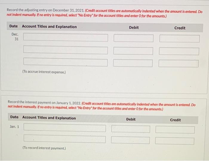 has a December 31 year end. Interest Expense Semi-Annual Interest Interest Period