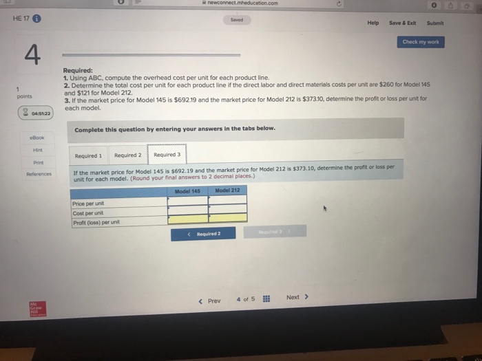 combined with the housing assembly in its finishing department. The activities, costs,