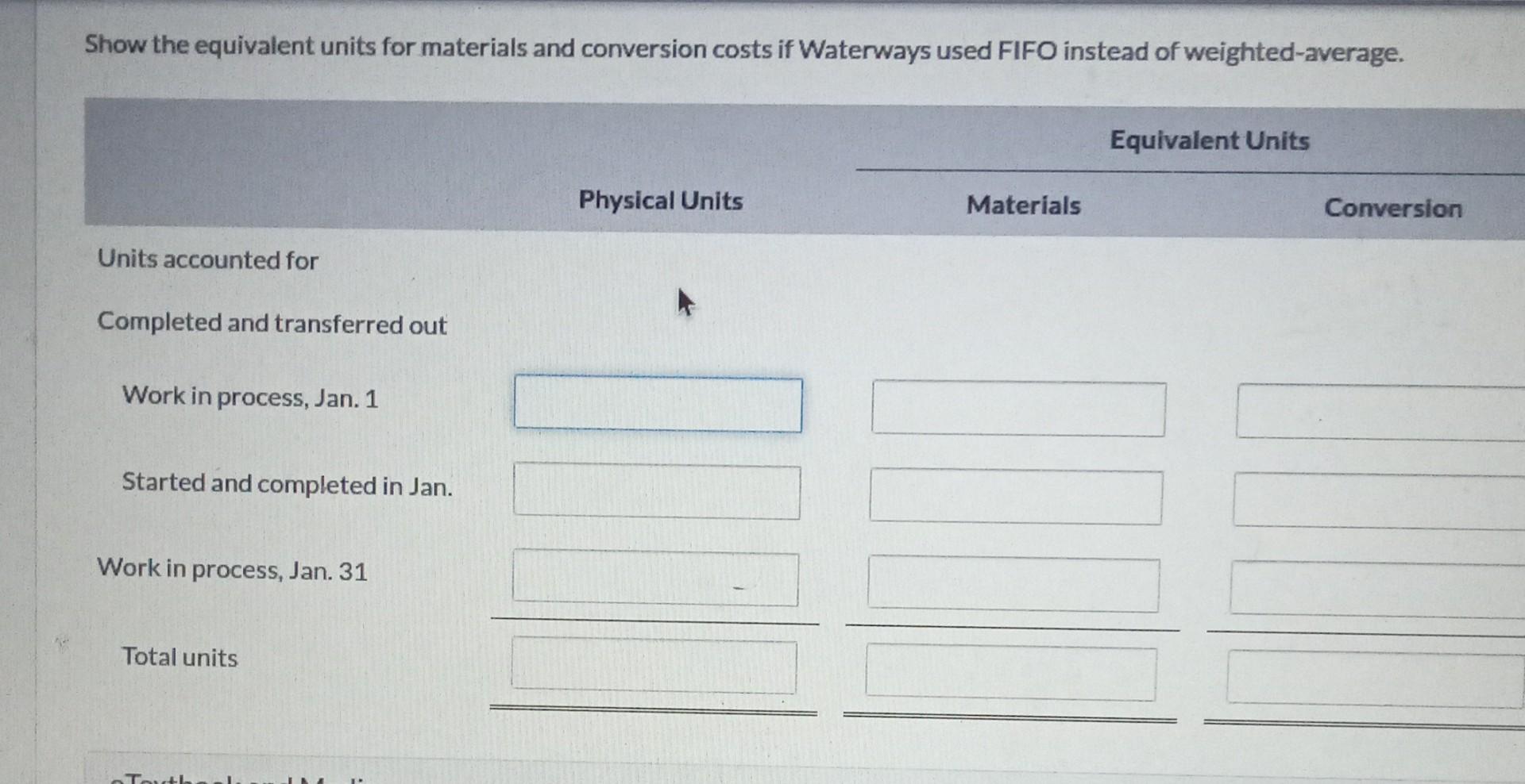 can you please answer this one using FIFO, as soon as