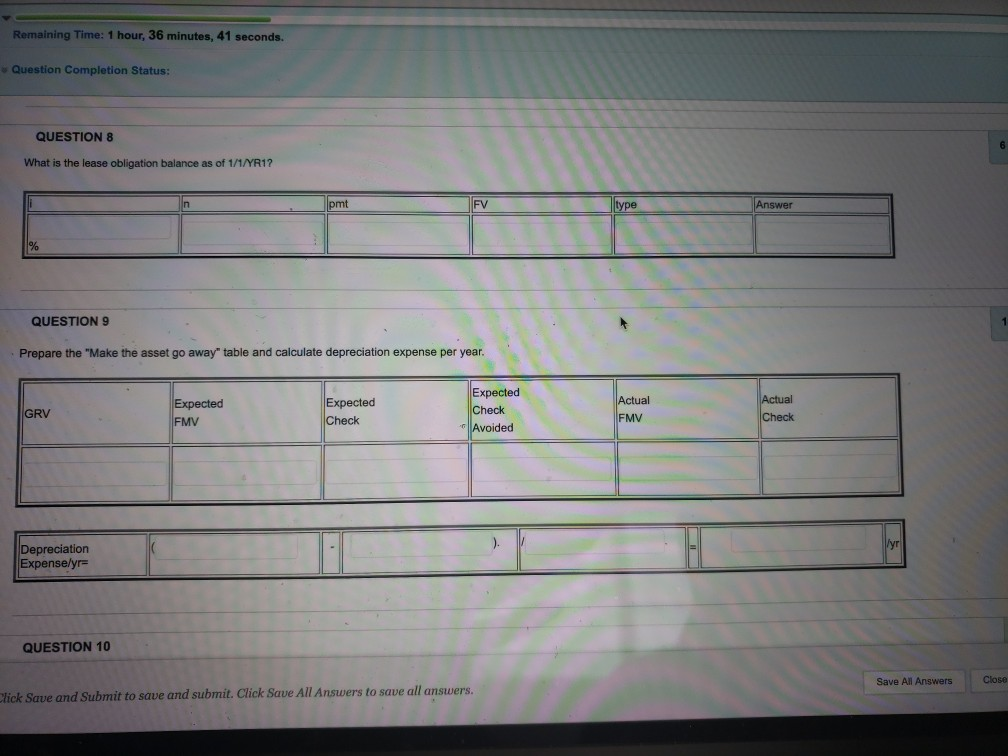 for Q7-Q12. Bentley Inc. (the lessor) leases an asset to Haley Corp.