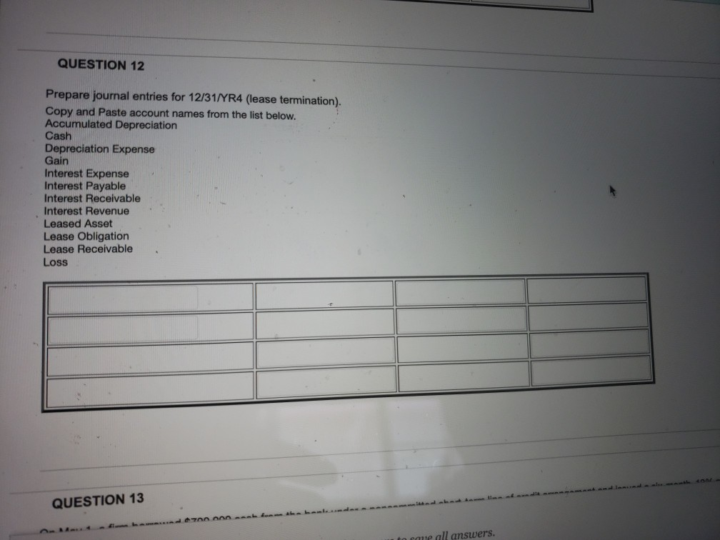Answer the following questions for Haley Corp. (the Lessee). 1. Lease is
