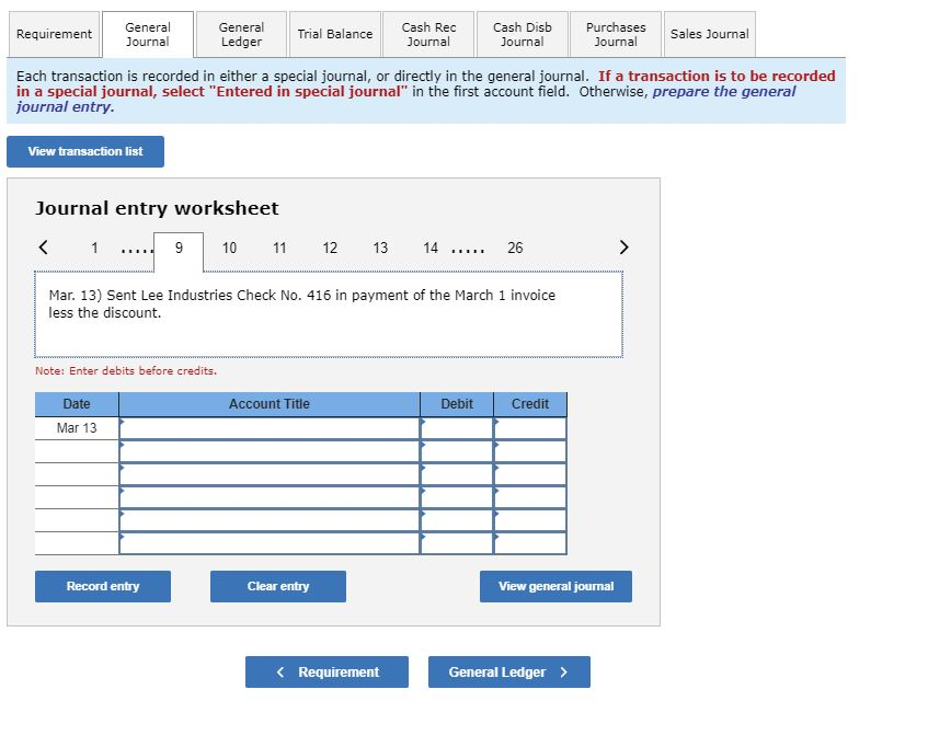 on credit from Perez Supply, invoice dated March 9, terms n/10 EOM.