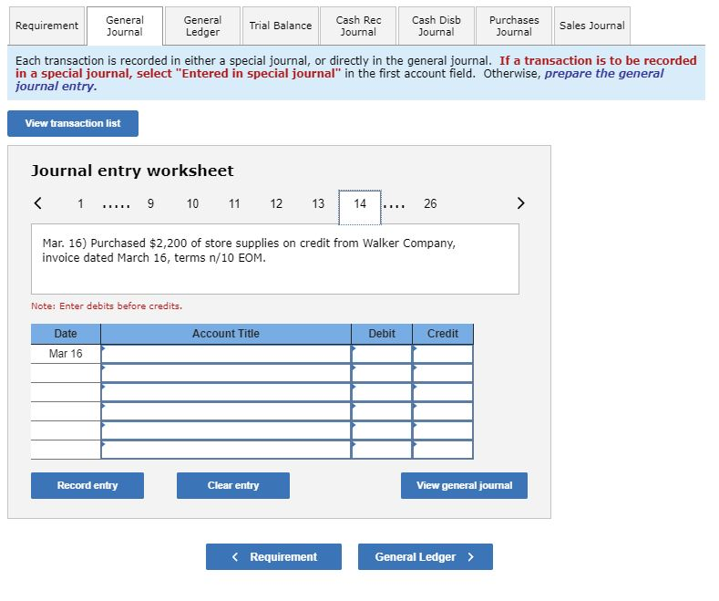 the discount. Mar. 13 Received payment from Jose Garcia for the March