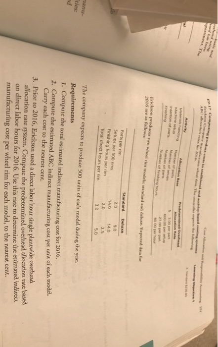  Com Alla nd basic and E9-17 Compusing product coste In tredisienal