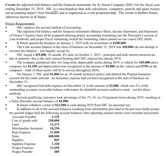 with explain, please that's all the information . Create the adjusted trial