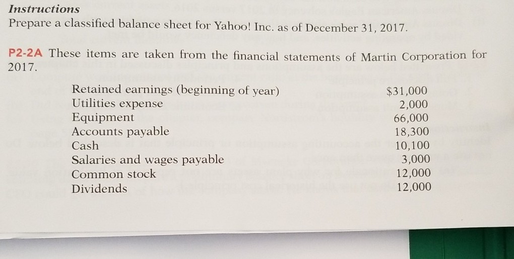 Can I get help on this? Instructions Prepare a classified balance