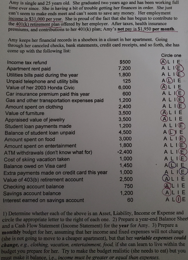  Please help me make the income and expense statement for this