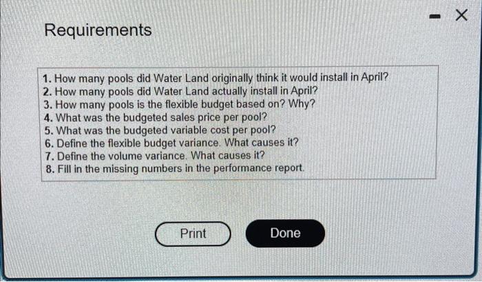 Land originally think it would install in April? 2. How many pools
