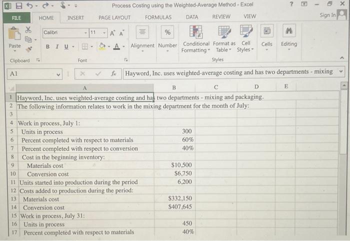 equivalent units of production using the weighted average method. 2. Compute the