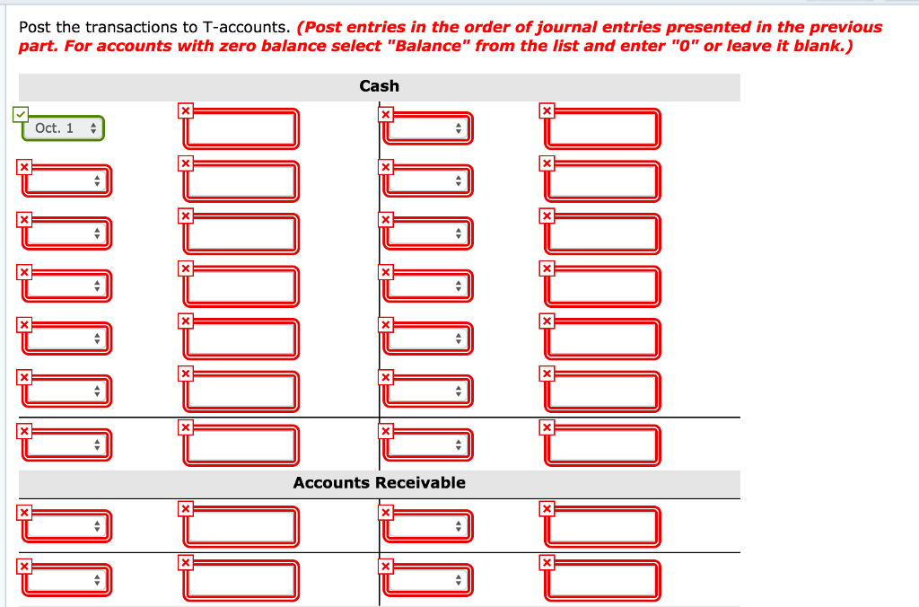 services. Selected transactions for Cheyenne Corp. are presented below. Oct. 1 Issued