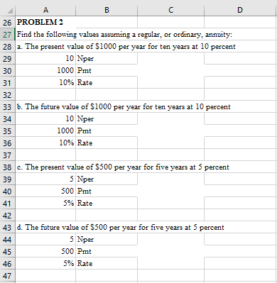 00 B D D 26 PROBLEM 2 27 Find the following
