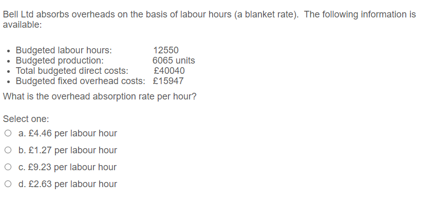 material and labour cost of producing each teapot is 4.24. The fixed