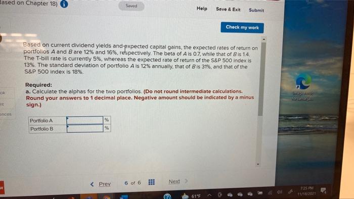  Based on Chapter 18) Saved Help Sove & Exit Submit Check