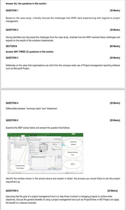  Answer ALL the questions in this section. QUESTION 1 (20 Nark)