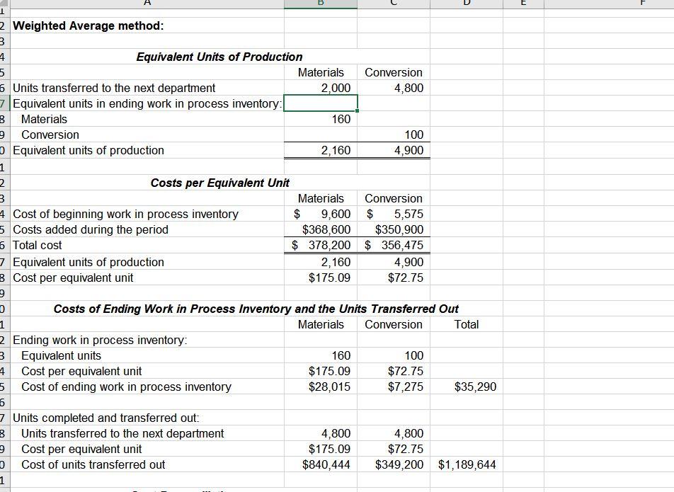 this excel sheet. I am supposed to do the calculations and then