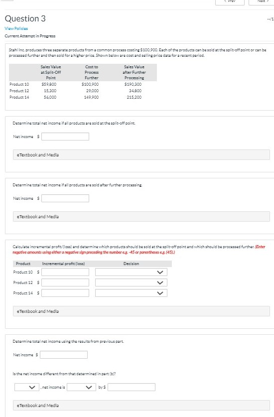  ext -1 Question 3 View Policies Current Attempt in Progress Stahl