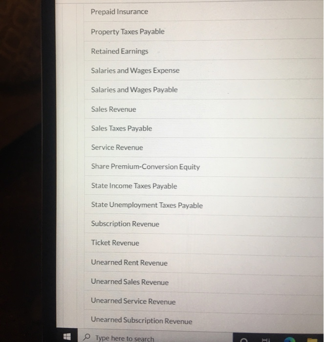 1 List of Accounts Attempts: 0 of 5 used Submit Part 2