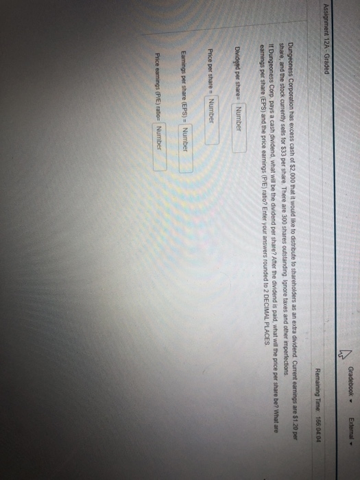  Gradebook - Edemnal - Assignment 12A - Graded Remaining Time: 166