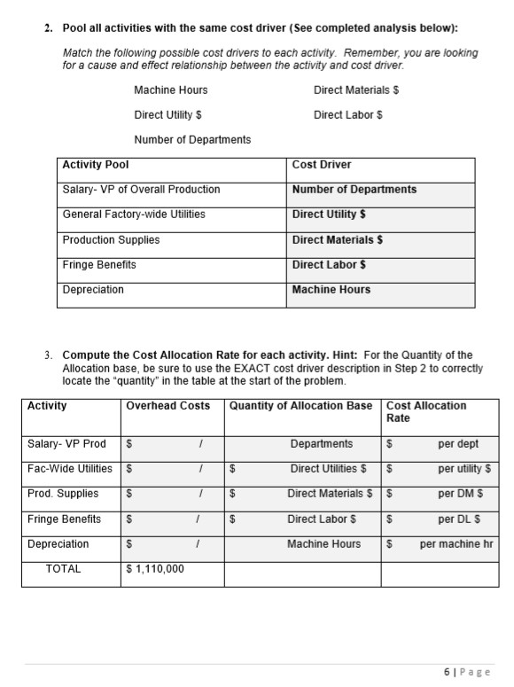 The company's two departments are named after the products. Product M is