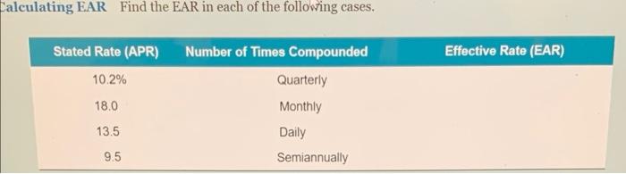 BA II plus financial calculator ? D412. Calculating EAR Find the EAR