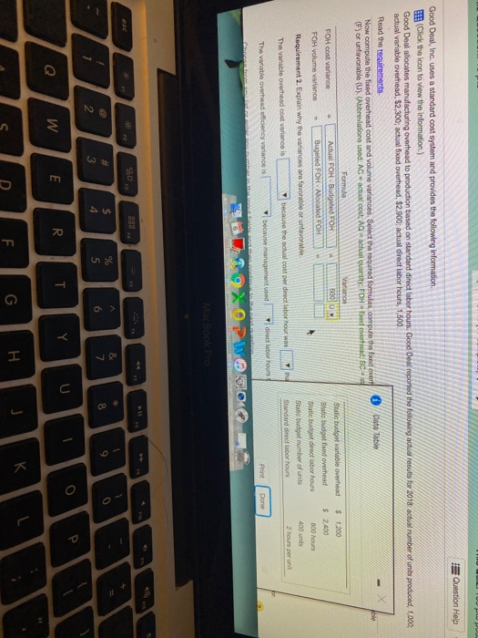  can not figure out allocated fixed overhead to solve for FOH