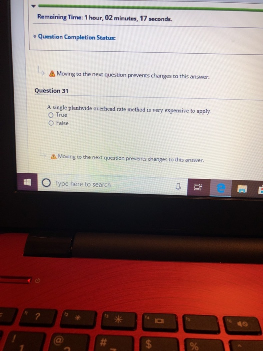 Remaining Time: 1 hour, 02 minutes, 17 seconds. Question Completion Status: