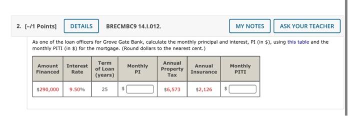  2. (-/1 Points) DETAILS BRECMBC9 14.1.012. MY NOTES ASK YOUR TEACHER