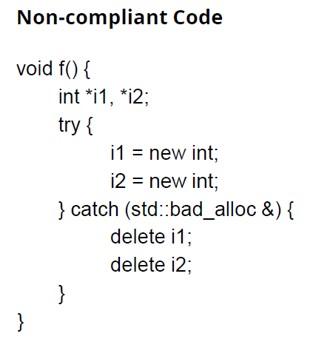Explain why the program is problematic and fix the problem. Non-compliant Code