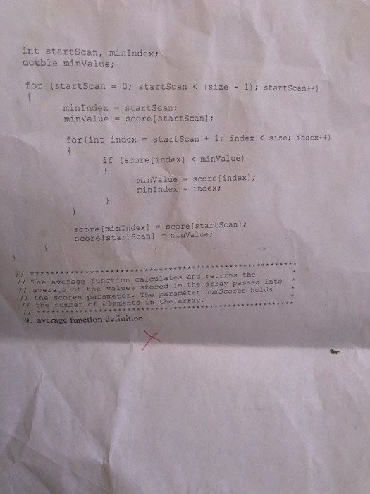 of test scores. Once all the scores are entered, the array should