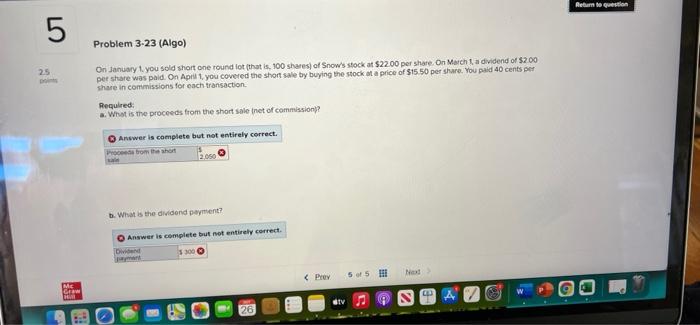  5 Return to go 2.5 points c. What is the total