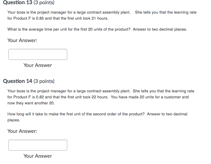 Question 13 (3 points) Your boss is the project manager for