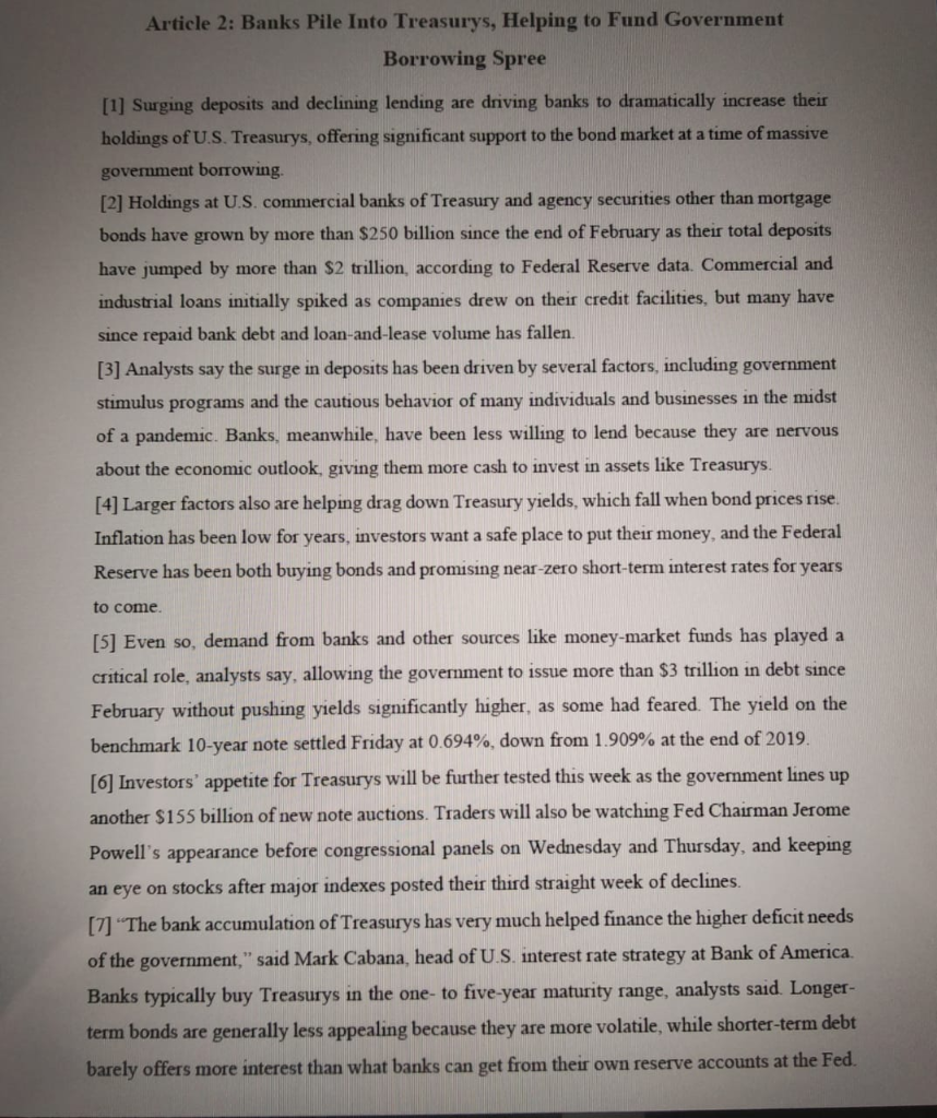 1. Explain paragraph 3 using the asset-pricing model for bonds. 2. Get