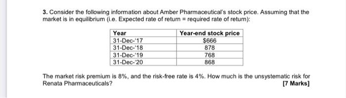 answer this question for me. 3. Consider the following information about Amber