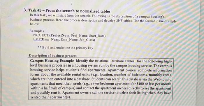 please help and include steps 3. Task #3 From the scratch to