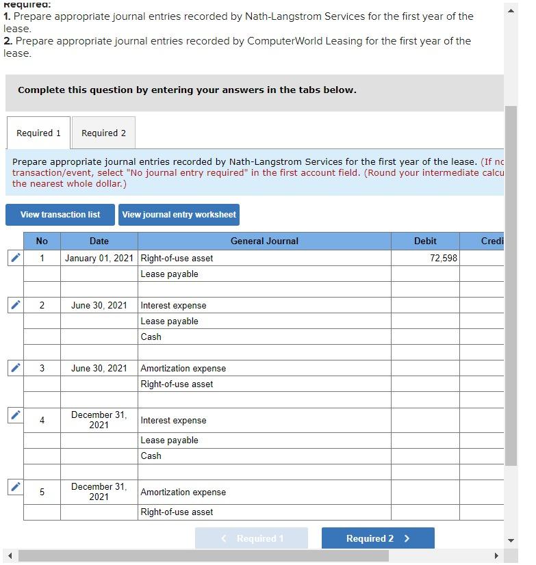 firm, leased several computers under a two-year operating lease agreement from ComputerWorld