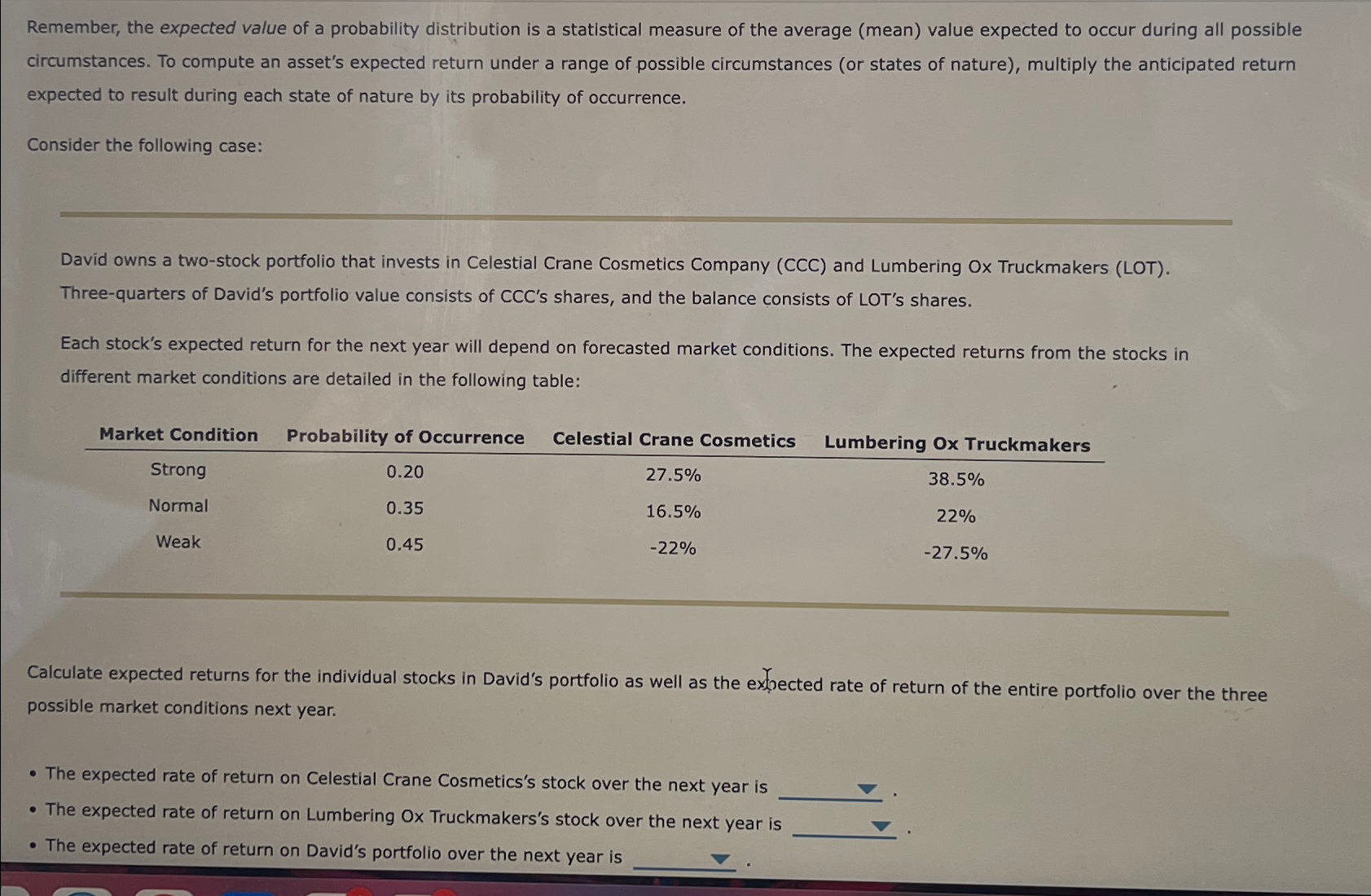 Remember, the expected value of a probability distribution is a statistical