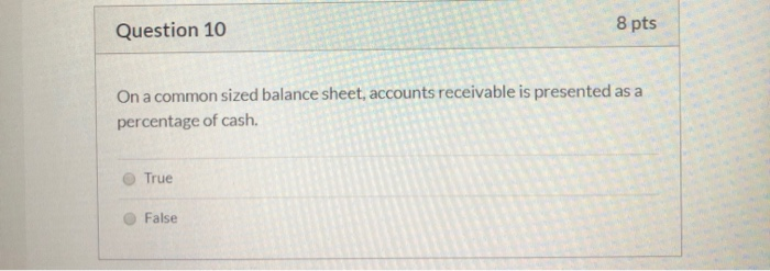 Question 7 8 pts Below are excerpts from Bull Inc 2020 financial