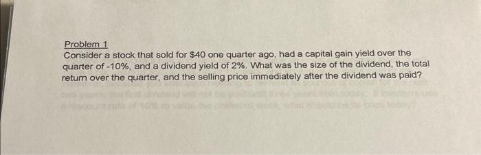 the andwer should be 36.00 please show work Problem 1 Consider a