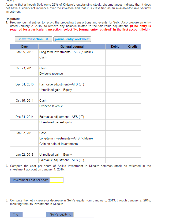 transactlons and events in ts long-term Investments. 2013 Jan. 5 Selk purchased