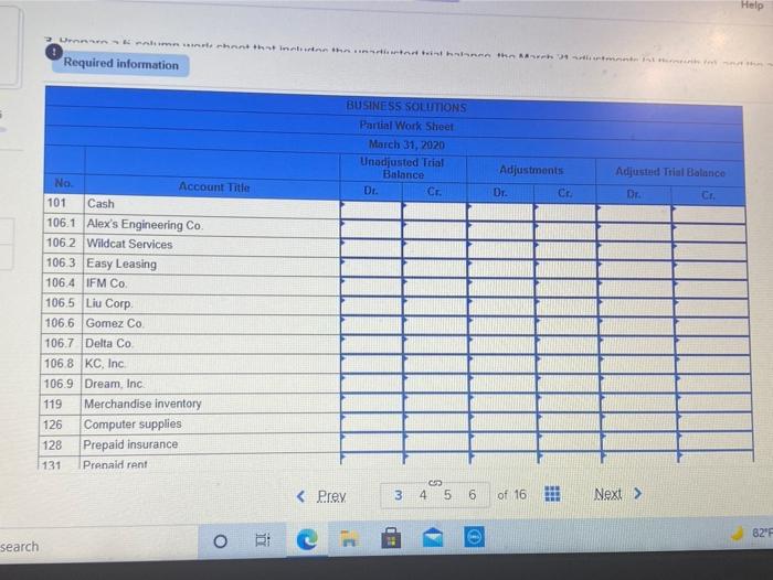 The following chart of accounts includes the account number used for each